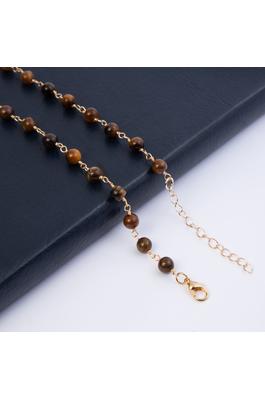 82 CM Natural Stone Bead Chain Necklace N4500-GD