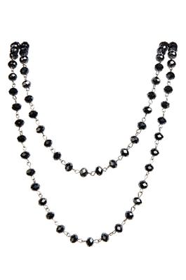 Crystal Beaded Necklaces N1163-15-WH