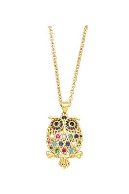 Owl Cubic Zirconia Chain Necklace N4870