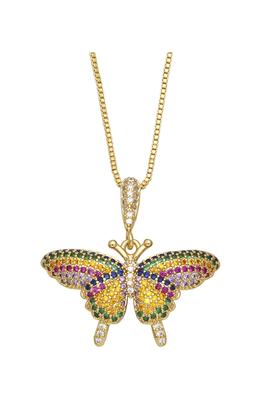 Butterfly Cubic Zirconia Chain Necklace N4863