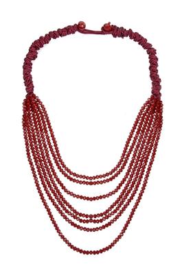 Strand Crystal Beads Statement Collar Necklace