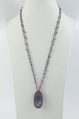 Elegant Faceted Gemstone Crystal Long Necklace
