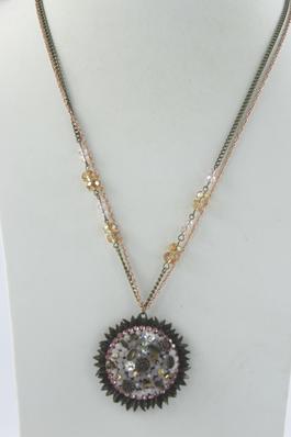 Crystal Bead Pendant Necklace N2372