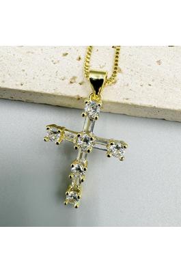 Cross Pendant Cubic Zirconia Chain Necklace N5280
