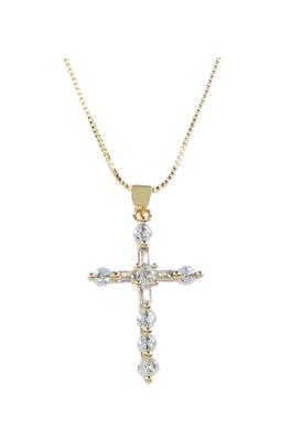 Cross Pendant Cubic Zirconia Chain Necklace N5281