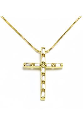 Cross Pendant Cubic Zirconia Chain Necklace N5284