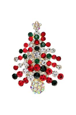Christmas Tree Rhinestone Pin PA4947