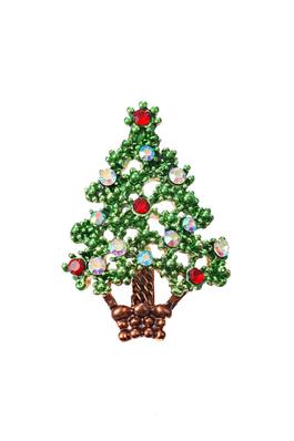 Christmas Tree Rhinestone Pin PA4905