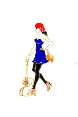 Girl With Cat Alloy Pin PA4690