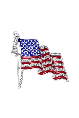 American Flag Rhinestone Pin PA4445