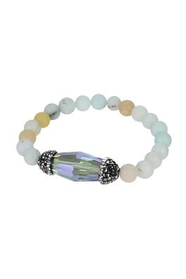 Amazonite Stone Crystal Stretch Bracelet B1943