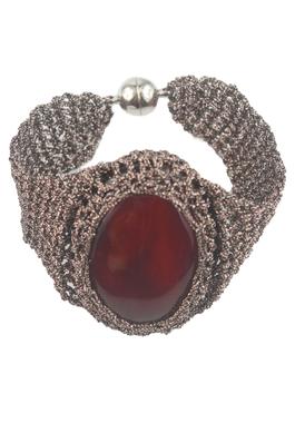 Bohemia Handmade Red Gemstone Crochet Bracelet