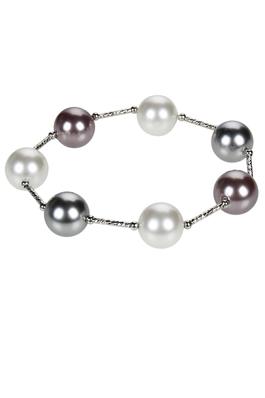 Fashion Women Round Pearls Link Chain Bracelet