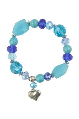 Exquisite Crystal Stretch Bracelet with Heart