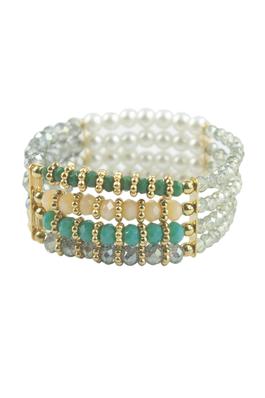 Trendy Faceted Crystal Beaded Stretch Bracelet