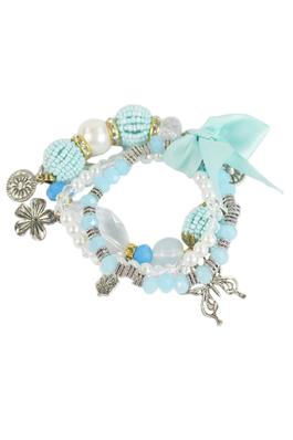 Fashion Gemstone Flower Beads Stretch Bracelet