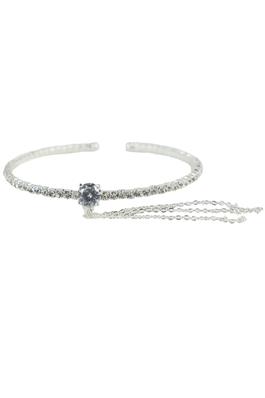 Women Crystal Rhinestone Tassel Bangle Bracelet