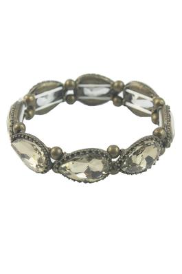 Faceted Oval Crystal Gemstone Stretch Bracelet 