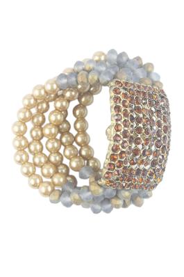 Fashion Pearl Crystal Stretch Bracelet Set