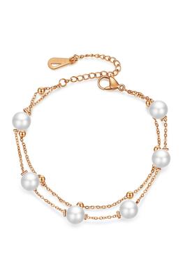 Pearl Stainless Steel Chain Bracelets B2602