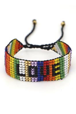 LOVE Seed Bead Braided Bracelets B2563
