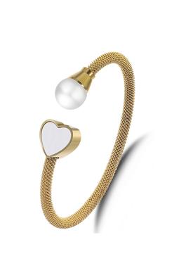 Heart Stainless Steel Cuff Bracelet B2600