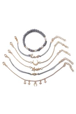 Moon Seed Beads Chains Bracelets Set B2391