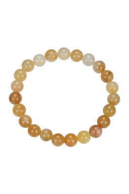 Golden Jade Stone Stretch Statement Bracelet