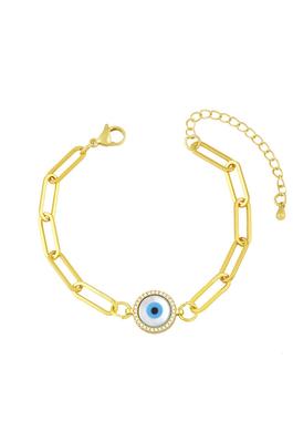 Evil Eye Circle Zircon Chain Bracelet B3040