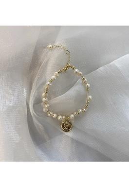 Coin Irregular Pearl Bead Bracelet B3464