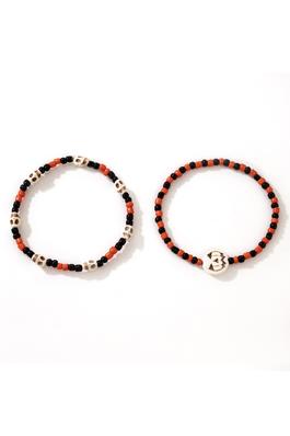 Skull Beads Stretch Bracelet Set B3438