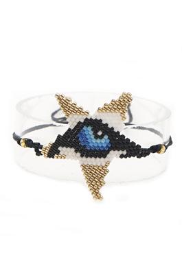 Star Eye Seed Beads Braided Bracelet B3108