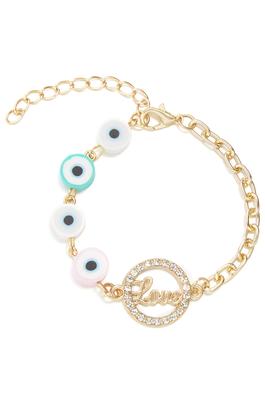 Evil Eye LOVE Chain Bracelet B3141
