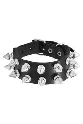 Punk 2 Row Rivet Leather Snap Bracelet B3539