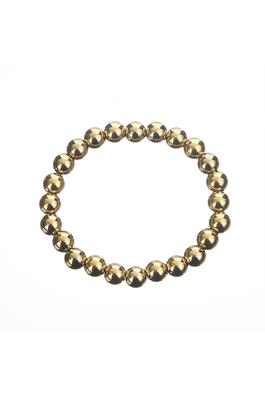 Golden Stainless Steel Bead Stretch Bracelet B3792