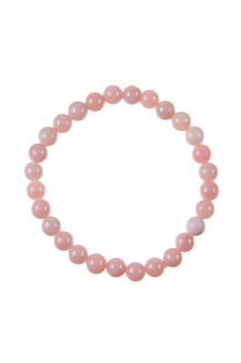 Pink Opal Stone Bead Stretch Bracelet B3713
