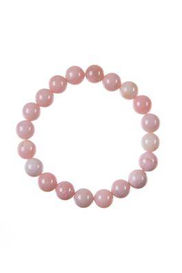 Pink Opal Stone Bead Stretch Bracelet B3713