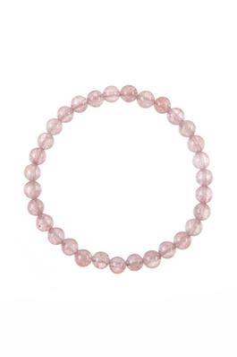 Strawberry Quartz Stone Bead Bracelet B3621