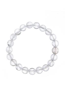 Clear Quartz Stone Bead Stretch Bracelet B3715