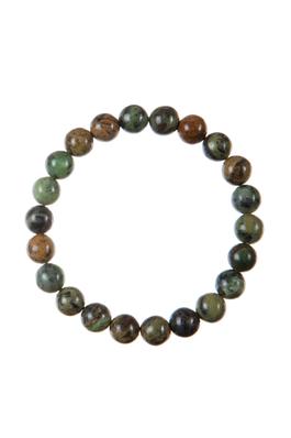 Green Dendrite Bead Stretch Bracelet B3712