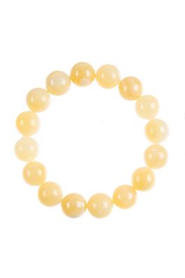 Yellow Jade Stone Stretch Bracelet B2971 - 12 MM