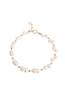Freshwater Pearl Bead Alloy Bracelet B3798