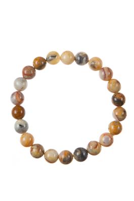 Crazy Agate Stone Bead Stretch Bracelet B3714