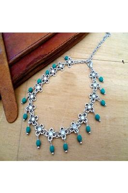 Floral Bead Chain Anklet AK0088