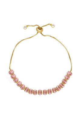 Cubic Zirconia Bead Chains Bracelet B4029
