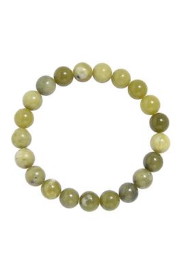Olive Jade Stone Stretch Men Bracelet B3232