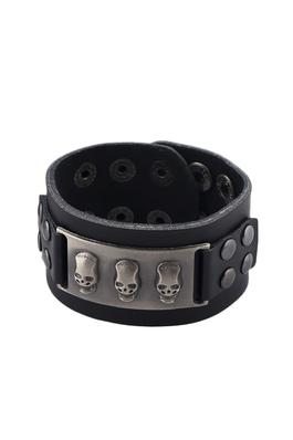 Punk Skull Leather Snap Bracelets B3667