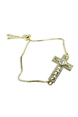 Cross Cubic Zirconia Chains Bracelet B4088