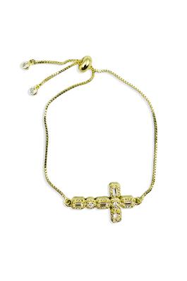 Cross Cubic Zirconia Chains Bracelet B4087