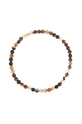 Brown Agate Stone Stretch Bracelet B2053 - 4MM
